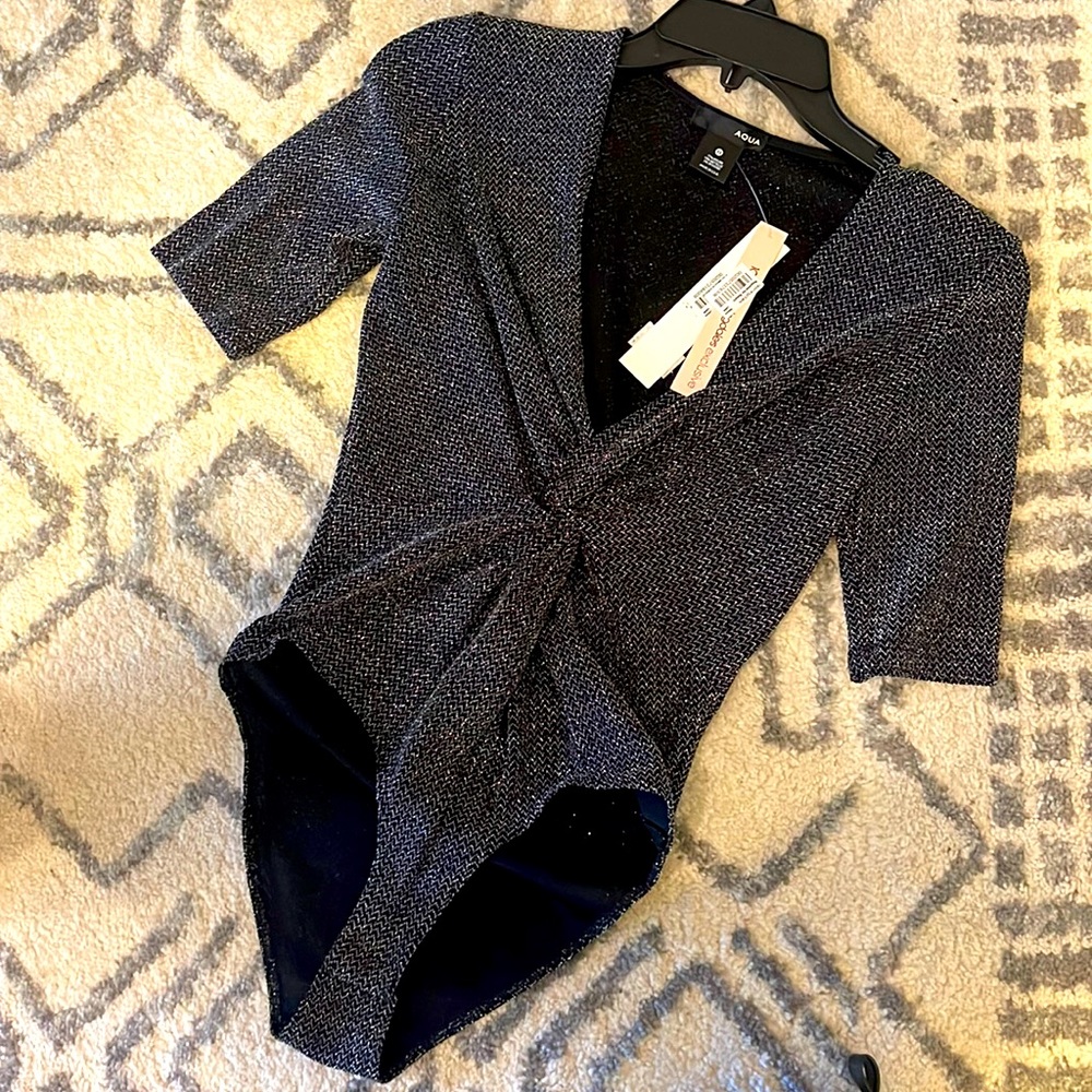 Sparkly V-neck Bodysuit